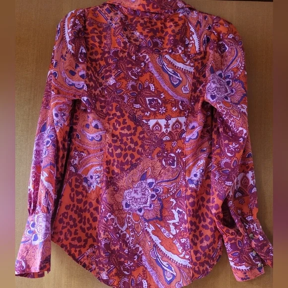 Free People- Bianca Printed Blouse-XS - Picture 5 of 5